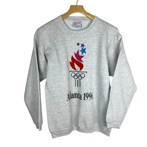 Vintage 1996 Atlanta Olympics Gray Sweatshirt Crewneck Hanes Size Medium - Picture 1 of 9