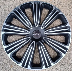 4 Alu-Design Radkappen 14 Zoll ROSSO schwarz/silber für Kia neues Logo - Bild 1 von 4
