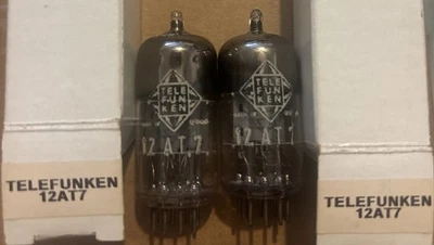Passendes Paar Telefunken 12AT7 glatte Unterseite Audio Gitarrenröhren kurze Platte Ecc81 - Bild 1 von 4