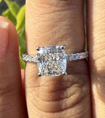 2.20 Ct Cushion Cut Lab Grown Diamond Engagement Ring 14K Gold Ring - Image 1 of 4