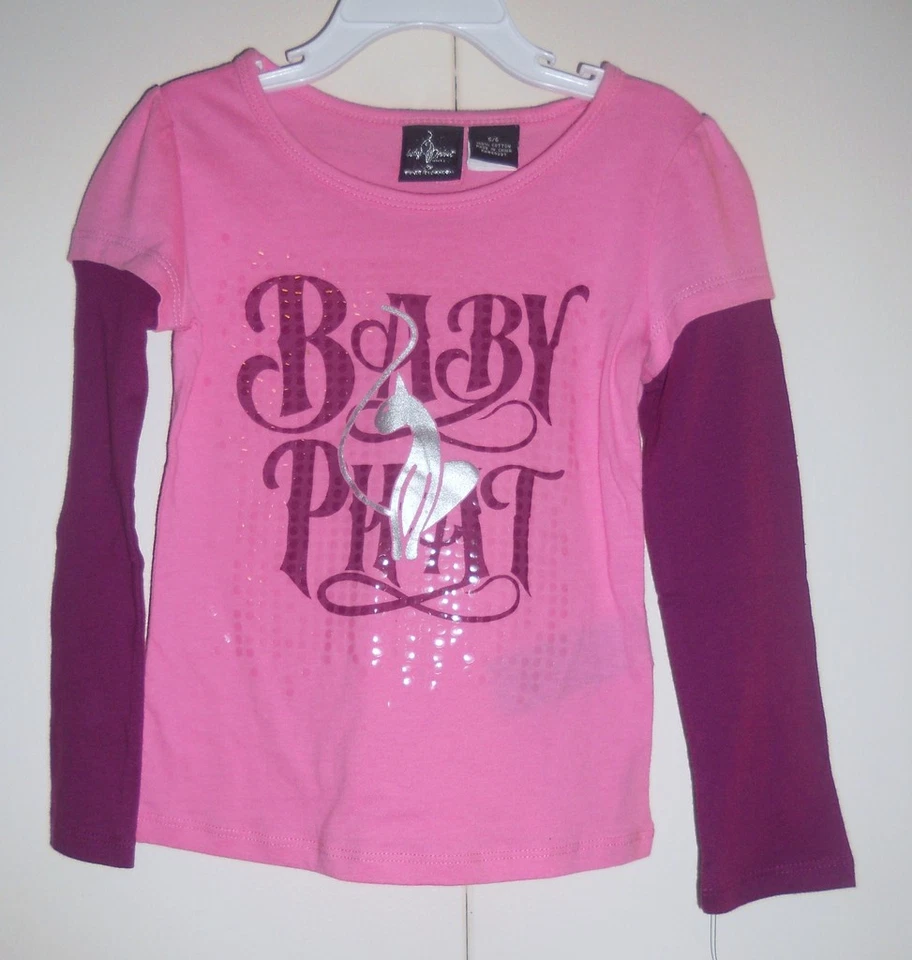 Blusa BABY PHAT Rosa Meninas Manga Longa Tamanho-4 Nova Com Etiqueta - Imagem 1 de 1