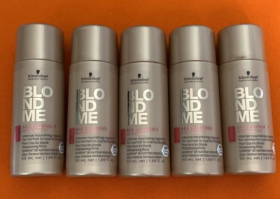 Lote de 5 xampu SCHWARZKOPF Blond Me All Blondes Rich Travel tamanho 1,69 oz cada  - Imagem 1 de 4