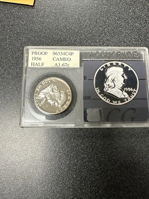 1956  CAMEO PROOF - FRANKLIN - HALF DOLLAR - Image 1 of 2