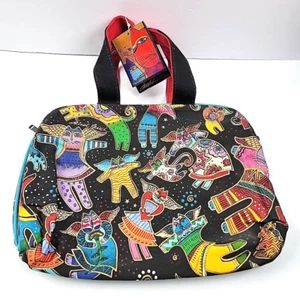 Laurel Burch Tapestry Cat Cosmetic Bag Large with Zipper Angel Kitty Sun N Sand - Picture 1 of 6