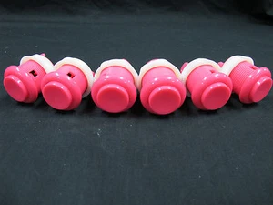 6x 30mm PINK Arcade Pushbutton with built in microswitch - (F03) - Picture 1 of 2