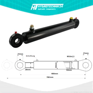 Hydraulikzylinder einfachwirkend 50/28 Hub 300 mit Gelenkaugen 25mm - Bild 1 von 1