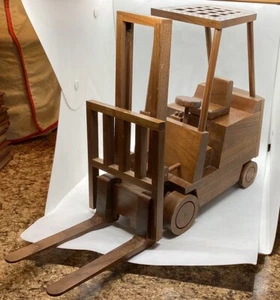 Handcrafted Solid Wood Forklift - Picture 1 of 7