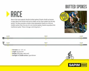 SAPIM RACE BLACK J Bend Double Butted Spokes only FACTORY LENGTHS ££ DEAL ££ - Picture 1 of 4