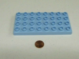 Lego Duplo Light Blue Plate 4X8 Holes Pegs Dots Building Block Base Baseplate - Picture 1 of 3
