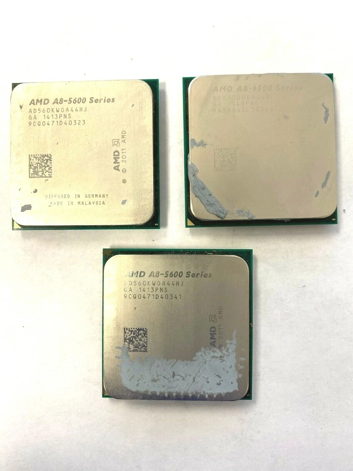 Lot of 3 AMD A8 Series A8-5600 AD560KW0A44HJ 3.60GHz Socket FM2 Processor - Image 1 of 1