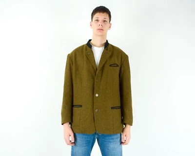 Casaco cardigã STONES Trachten vintage masculino Reino Unido 42 EUA blazer de lã jaqueta de tweed G - Imagem 1 de 4