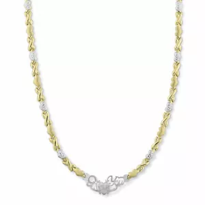 LOVE Hearts and Kisses Stampato Necklace Bonded 1/10th 10k Yellow Gold - Picture 1 of 5