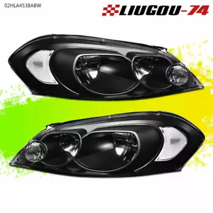 Faro apto para Chevy Impala 06-13 Limited 14-16 Monte Carlo 06-07 negro transparente - Imagen 1 de 12