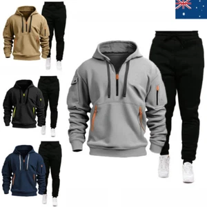 New Mens Tracksuit Casual Jogging Suit Hoodies Pants Jogger Sweatpant 2pcs Set - Picture 1 of 16