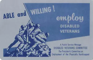 Portafoglio disabili veterani americani DAV 1955 calendario tascabile capace e volenteroso! P050 - Foto 1 di 2