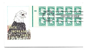 2113a 'D' (22c) Non Denominated Eagle booklet pane Bittings by Alan Diamant FDC - Picture 1 of 1