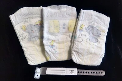 HUGGIES Pampers Swaddlers preemie diapers, P1 6 lbs. for Reborn or baby doll, set of 3