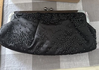 Bolso de noche con cuentas negras de estilo vintage Fashion Express Clutch Purse Paisley Nuevo Foto 1 de 4