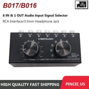 6 IN & 1 OUT Audio Input Signal Selector Audio Input Switch Adjustable Output - Picture 1 of 27