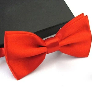 New Tuxedo Red Bow Tie Satin Adjustable Band Bowtie Christmas Concert US SELLER - Picture 1 of 4