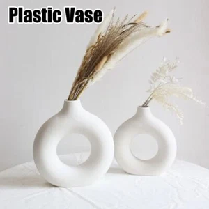 Modern Blumenvase Imitation Keramik Aufbewahrung flasche für Blumen Wohnzimmer - Bild 1 von 15