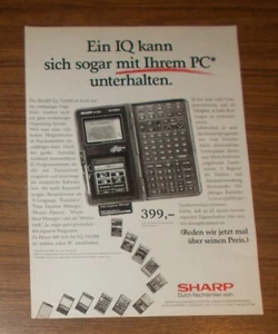 Seltene Werbung SHARP IQ-7100M PROFESSIONAL Organizer Translator 1990 - Bild 1 von 1