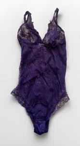 La Perla Lingerie Bodysuit Lingerie Size 4 Color Purple Lace Silky Italy Made - Picture 1 of 8