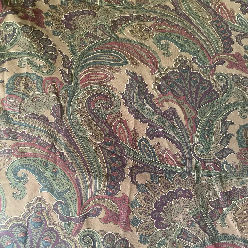 De Colección Baxter Paisley Cortina Transparente American Living Tonos Tierra Marrón Verde Rojo Foto 1 de 4