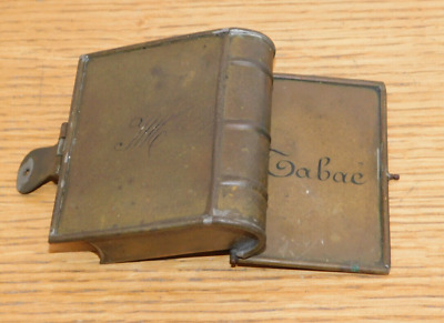 Vintage Ancienne Boite à TABAC Tabatière En METAL Livre BOOK SNUFF BOX Soldat ? • 24.99€