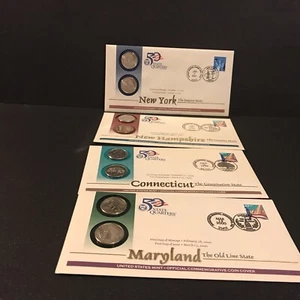 State Quarter First Day Coin Covers, Maryland New Hampshire, New York, Connectic - Picture 1 of 1