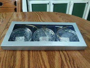 Set of 3 MIKASA Crystal Festive 3 1/4" ~ Christmas Ornaments ~ New! - Picture 1 of 12