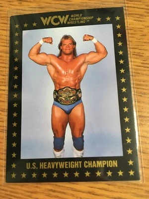 1991 WCW WRESTLING CARD LEX LUGER U.S. CHAMPION  # 92 CHAMPIONSHIP MARKETING  - Image 1 of 2