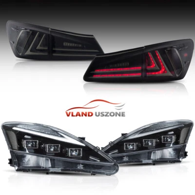 Faros LED VLAND + luces traseras ahumadas para Lexus IS250 350 ISF 2006-2013 sedán Foto 1 de 4