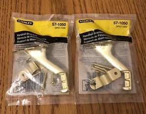 2 Stanley 57-1050 Bright Brass Handrail Support Bracket - Picture 1 of 8