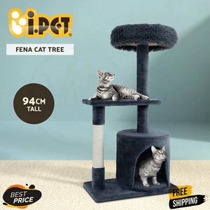 i.Pet Cat Tree Scratching Post Tower Scratcher 94cm Condo House Wood Trees Grey - Picture 1 of 8