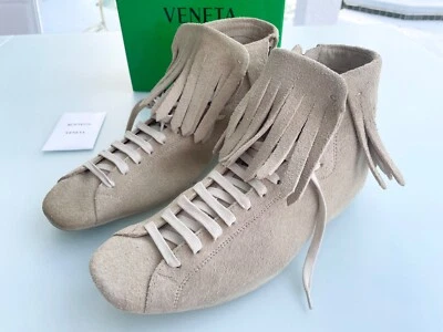 Bota Zapatilla Bottega Veneta Gamuza Flecos, Beige, 312341 9904, TALLA 41 Foto 1 de 4