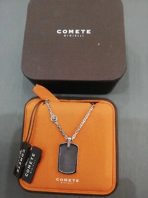 Collana Comete Uomo Di Lusso Catena In Argento 925 Con Ciondolo Madreperla.  - Immagine 1 di 4