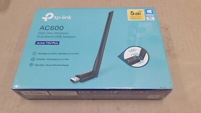 TP-Link Archer T2U Plus AC600 High Gain Wireless Dual Band USB 2.0 Wi-Fi Adapter - Image 1 of 3
