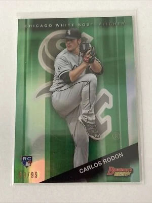 2015 Bowman's Best Green Refractor /99 Carlos Rodon #79 Rookie RC - Imagem 1 de 3