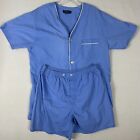 Lord and Taylor Womens Short Sleeve Button down Shirt and Button Shorts Pajamas