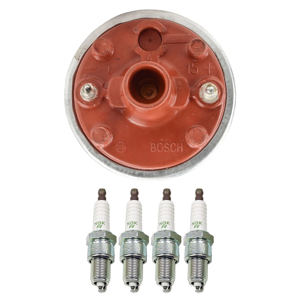 Bosch Ignition Coil NGK 4 V-Power Spark Plug Kit For Porsche 944 Base 2.5 L4 - Image 1 of 1