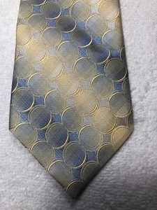 PIERRE CARDIN MENS TIE YELLOW BLUE GRAY 3.5 X - Picture 1 of 4