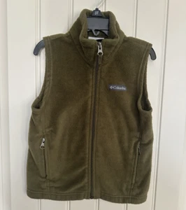 Columbia Kids Fleece Vest Size XXS (4/5) Full Zip Forest Green - Picture 1 of 11