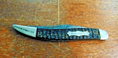 KENT- 1 BLADE FOLDING FISHING POCKET KNIFE-"FISH-KNIFE"--USA - Image 1 of 4