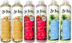 St. Ives Oatmeal &Shea Butter, Dark Cherry &Argan Oil, Sea Salt & Kelp-Pack of 6 - Picture 1 of 2