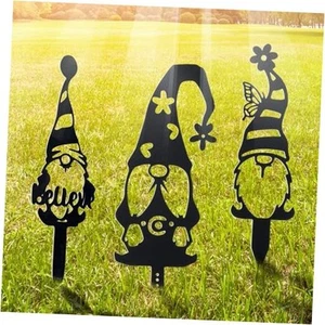 3 PCS Metal Garden Gnomes Outdoor Decor for Outside, Yard Art, Patio, Lawn - Picture 1 of 8