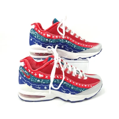 Nike Air Max 95 Ugly Christmas Sweater Shoes Women Size 8 / 6.5Y CT1593-100 - Image 1 of 4