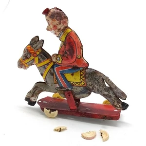 Giocattolo Fortunello a cavallo Marchesini anni '30. Riparato, punti di ruggine - Picture 1 of 7