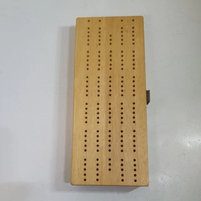 Solid Wood Foldable large "Cribbage Board Dominoes & Deck Of Playing Cards"  - Image 1 of 4
