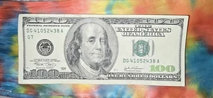 100$ Dollar Bill Fancy Serial Number 41052438 Big Head Old Note 2003 Series Note - Picture 1 of 1